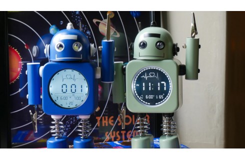 Steepletone Robot Time Clip Children's Bedside Clock & Alarm Clock